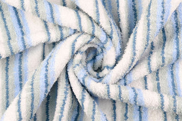Frottee, Baumwolle, mit Streifen, blau, weiß, 0,5 m